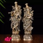 Brass Standing Radha Krishna Statue Set (30 Inch)