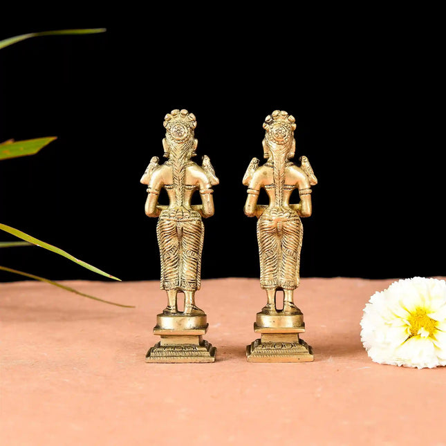 Brass Standing Deep Lakshmi Pair (5 Inch)