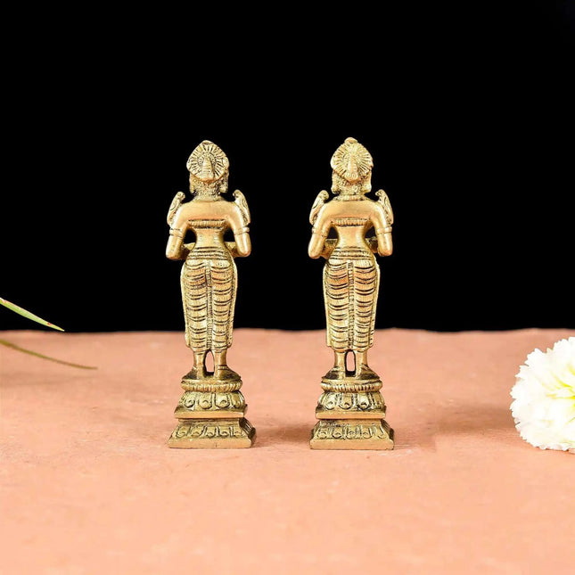 Brass Standing Deep Lakshmi Pair (4 Inch)
