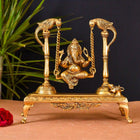 Brass Superfine Sitting Ganesha Swing/Jhula (10 Inch)