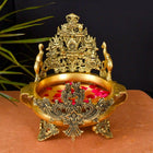 Brass Elephant Carving Urli (12.5 Inch)