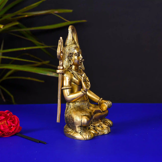 Brass Sitting Lord Shiva Idol (6.5 Inch)