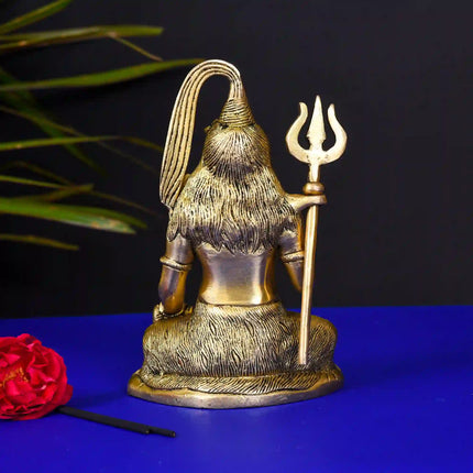 Brass Sitting Lord Shiva Idol (6.5 Inch)