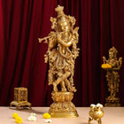 Brass Standing Lord Krishna Idol (30 Inch)