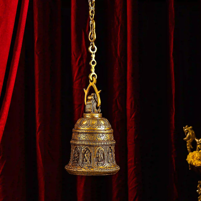 Brass Dashavatara /Vishnu Wall Hanging Bell (45 Inch)