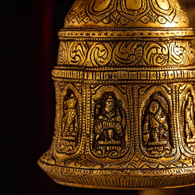 Brass Dashavatara /Vishnu Wall Hanging Bell (45 Inch)