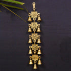 Brass Ganesha Lakshmi Saraswati Shubh And Labh Hanging Bell (19 Inch)