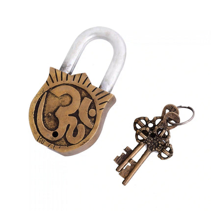 Brass Lakshmi Door Lock With Two Keys (4.5 Inch)