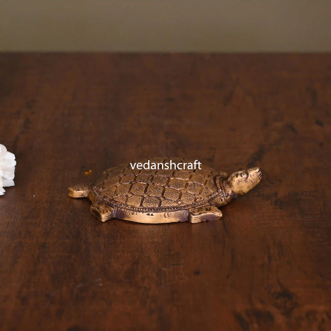 Brass Tortoise Figuruine Vastu/Feng Shui (0.5 Inch)