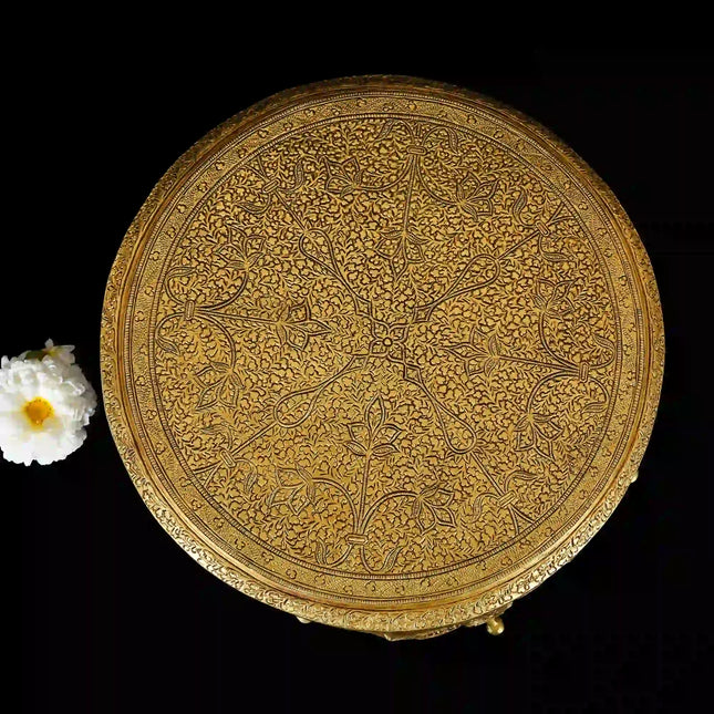 Brass Ethnic Chowki (5 Inch)