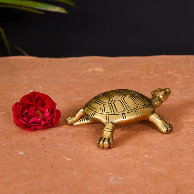 Brass Tortoise Figuruine For Vastu/Feng Shui (1.5 Inch)