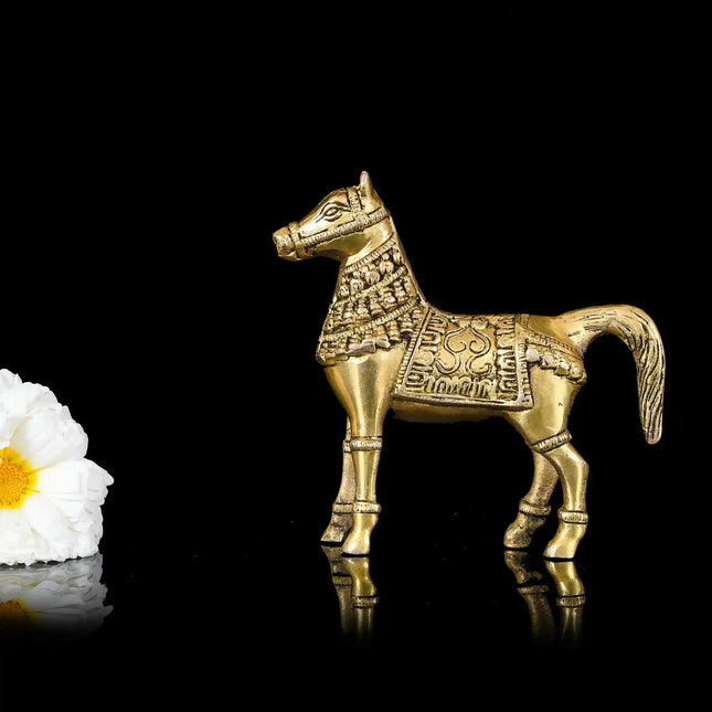 Brass Royal Horse Statue Animal Decor