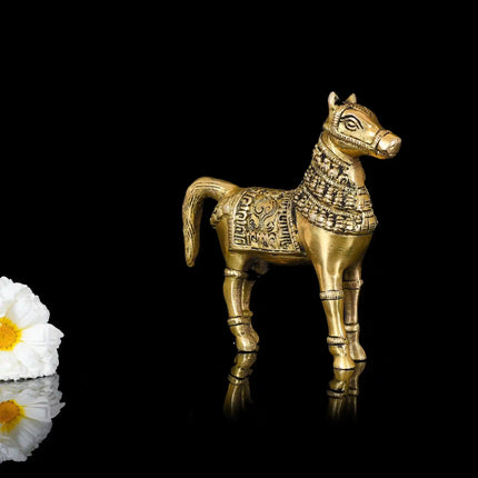 Brass Royal Horse Statue Animal Decor