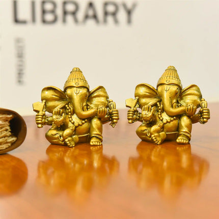 Polyresin Lord Sitting Ganesha Idol (3.5 Inch)