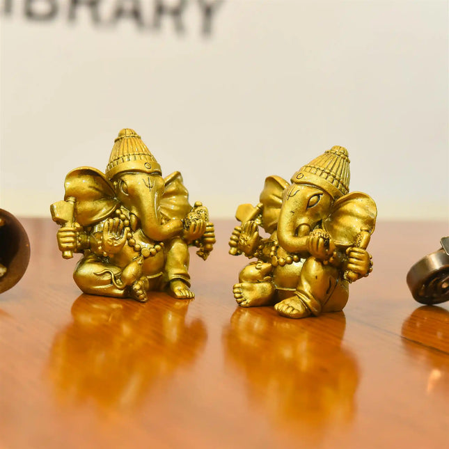 Polyresin Lord Sitting Ganesha Idol (3.5 Inch)