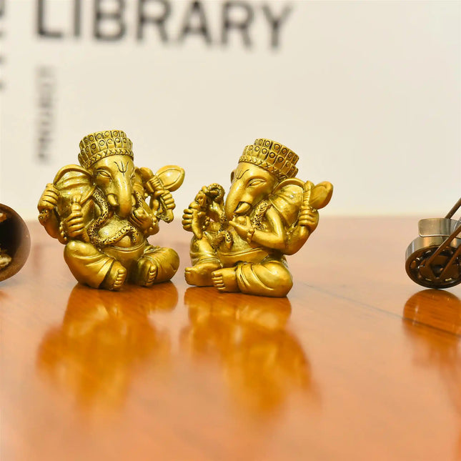 Polyresin Lord Sitting Ganesha Idol (3 Inch)
