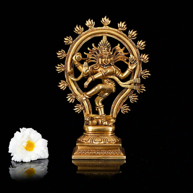 Brass Nataraja Dancing Shiva Superfine Idol (10 Inch)
