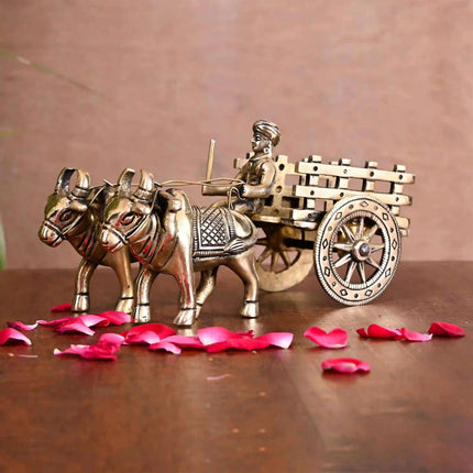 Brass Double Bullock Cart (4 Inch)