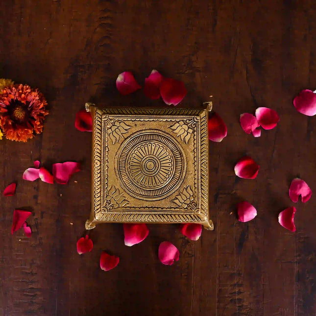 Brass Pooja Chowki (1.5 Inch)