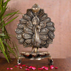 Brass Majestic Peacock Diya/Lamp With Bell (14.5 Inch)
