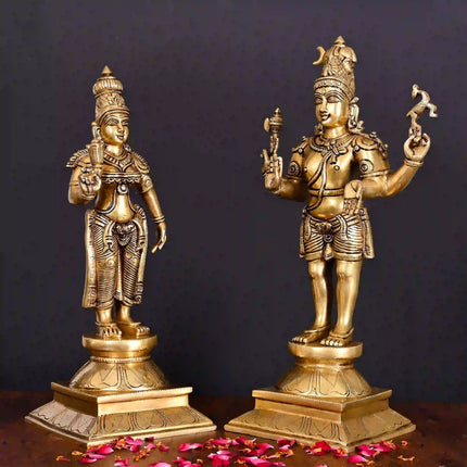 Brass Standing Shiva Parvati Superfine Idols