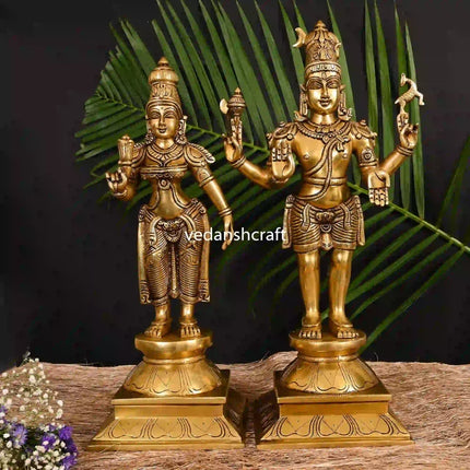 Brass Standing Shiva Parvati Superfine Idols