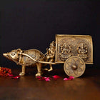 Brass Lord Ganesha On Mushak Cart (6.5 Inch)