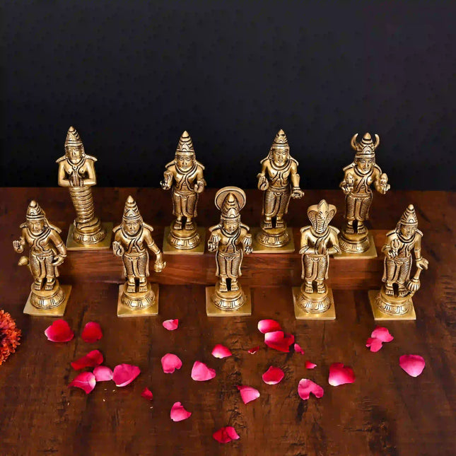 Brass Superfine Navagraha Idols Set (5.3 Inch)