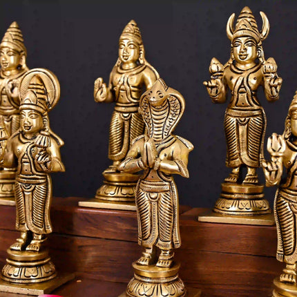 Brass Superfine Navagraha Idols Set (5.3 Inch)