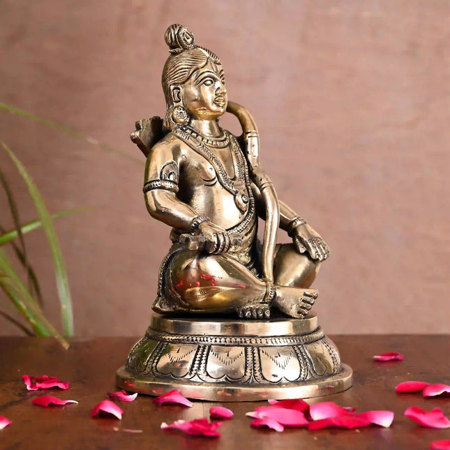 Brass Lord Ram Sitting Statue (7 Inch)