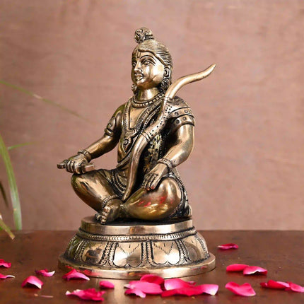 Brass Lord Ram Sitting Statue (7 Inch)