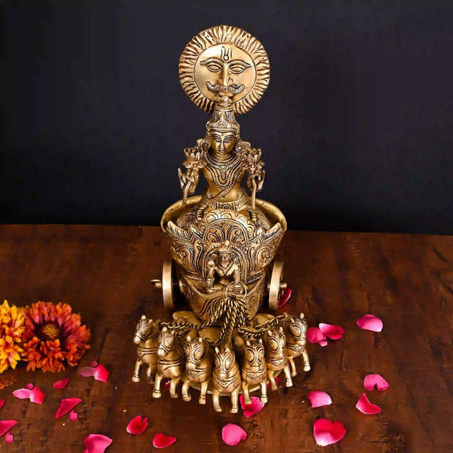 Brass Superfine Surya Rath Idol (12 Inch)