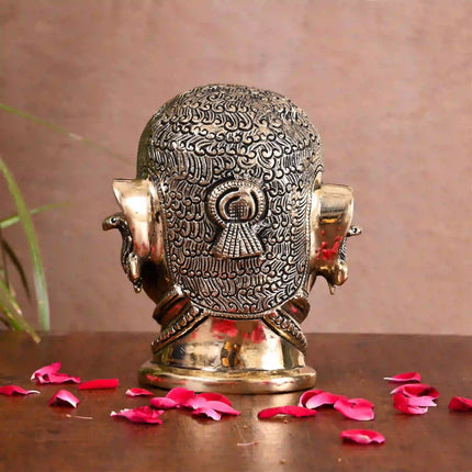 Brass Shiva Mukhlingam Head Idol (6.5 Inch)