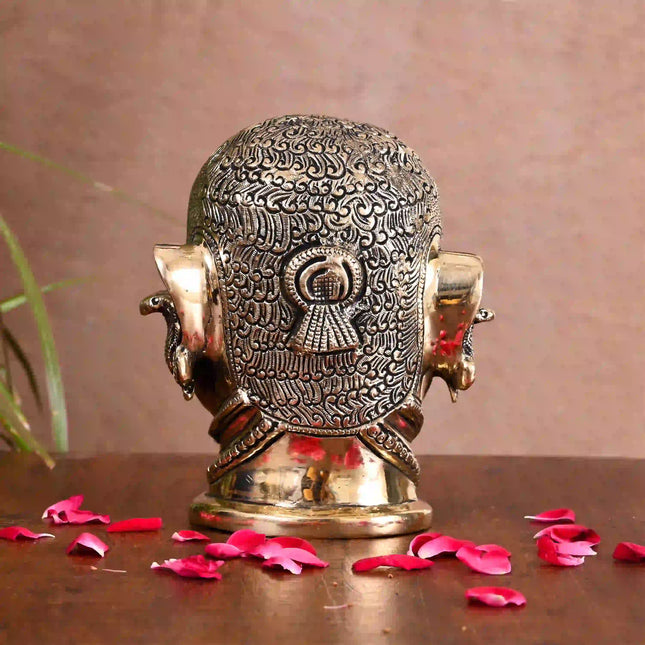 Brass Shiva Mukhlingam Head Idol (6.5 Inch)