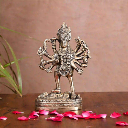 Brass Goddess Standing Kali Idol (6.5 Inch)