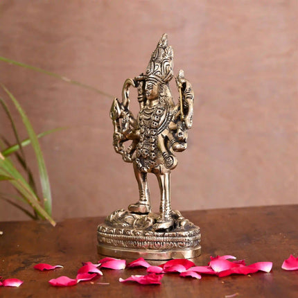 Brass Goddess Standing Kali Idol (6.5 Inch)