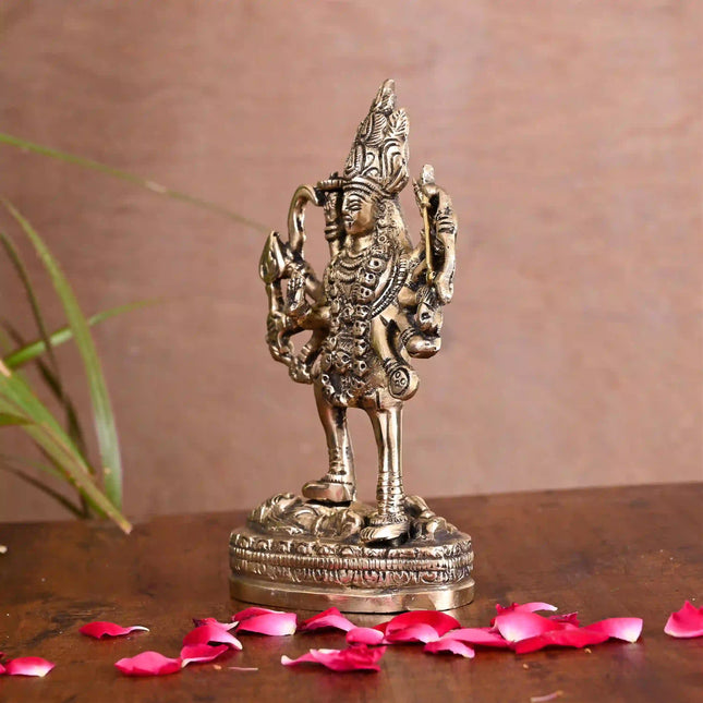 Brass Goddess Standing Kali Idol (6.5 Inch)