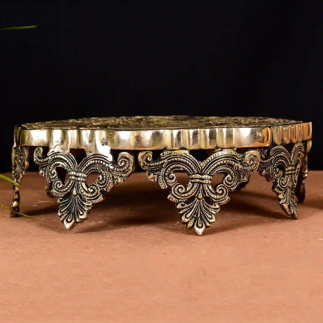 Brass Ethnic Chowki (3.5 Inch)