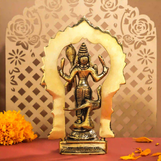 Brass Standing Lord Murugan/Kartikeya Frame Idol (6.5 Inch)