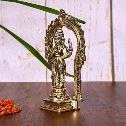 Brass Standing Lord Murugan/Kartikeya Frame Idol (6.5 Inch)