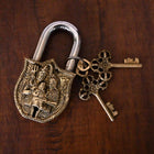 Brass Shiva Family Door Lock With Three Keys (4.5 Inch)