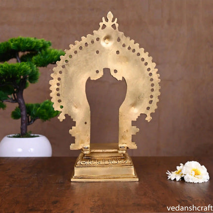 Brass Singhasan With Prabhavali Craft