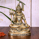 Brass Sitting Lord Shiva Idol (9 Inch)