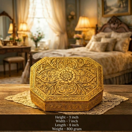 Brass Handcrafted Jewellery Box (3 Inch)