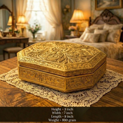 Brass Handcrafted Jewellery Box (3 Inch)