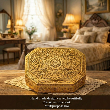 Brass Handcrafted Jewellery Box (3 Inch)