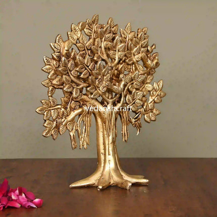 Brass Kalpvriksha Table Decor (8.8 Inch)