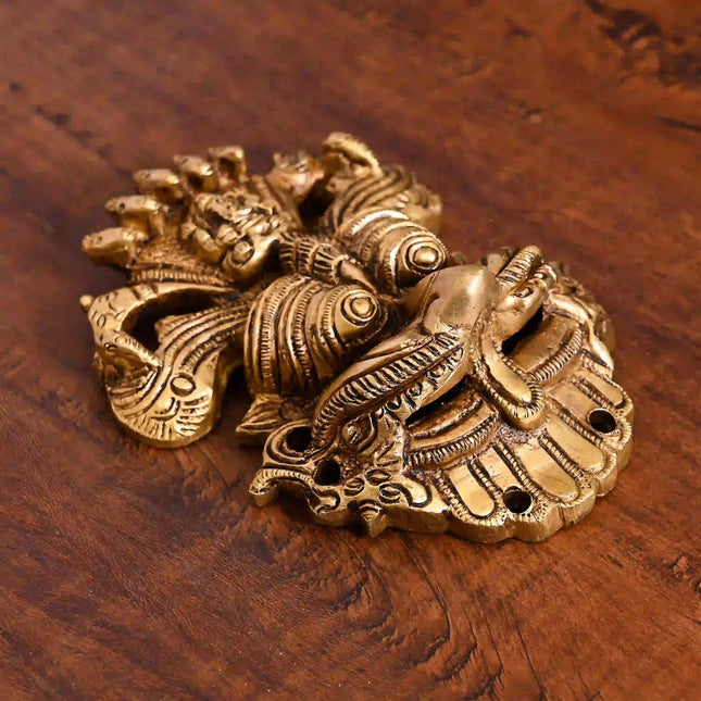 Brass Superfine Yali/kirtimukha Face Wall Hanging (5.5 Inch)