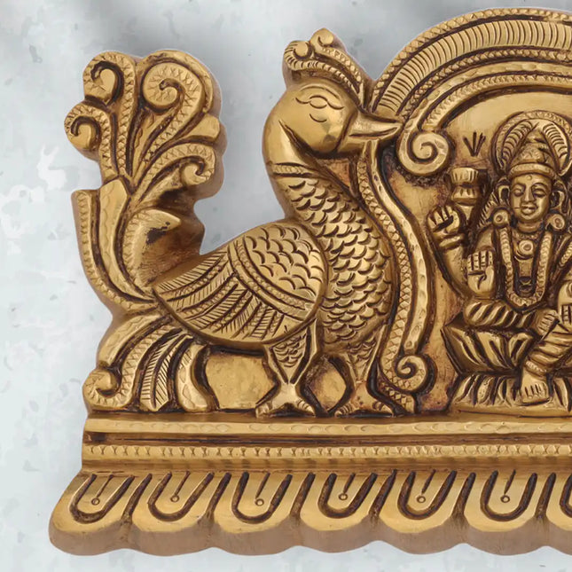 Brass Superfine Lakshmi Ganesha Saraswati Wall Hanging (6 Inch)
