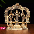 Brass Standing Lord Murugan With Devasena And Valli Idol Set (8.5 Inch)